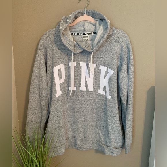 PINK Victoria's Secret Tops - PINK Victoria’s Secret Hoodie. Heathered gray. Size M.